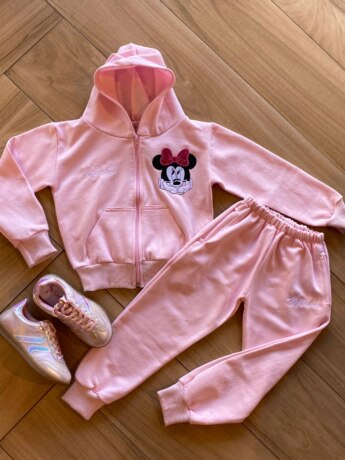 Conjunto Infantil Feminino Moletom Jaqueta com Bolso e Calça Rosa Fernanda Ramos Kids