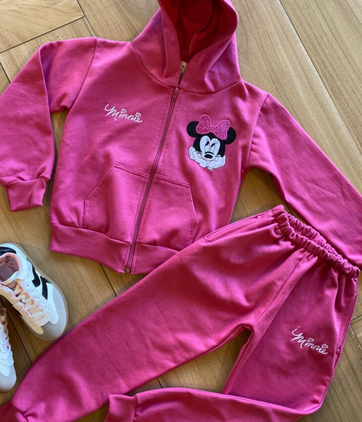 fernandaramoskids com br Conjunto Infantil Feminino Moletom Jaqueta com Bolso e Calça Pink1