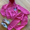 Conjunto Infantil Feminino Moletom Jaqueta com Bolso e Calça Pink Fernanda Ramos Kids
