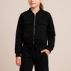 Conjunto Infantil Feminino Moletom Jaqueta e Calça Cargo Preto Fernanda Ramos Kids