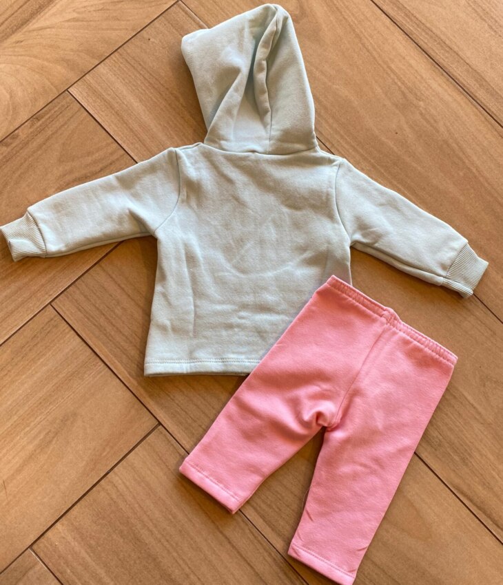 fernandaramoskids com br Conjunto Infantil Feminino Moletom Jaqueta Flores e Calça Rosa2