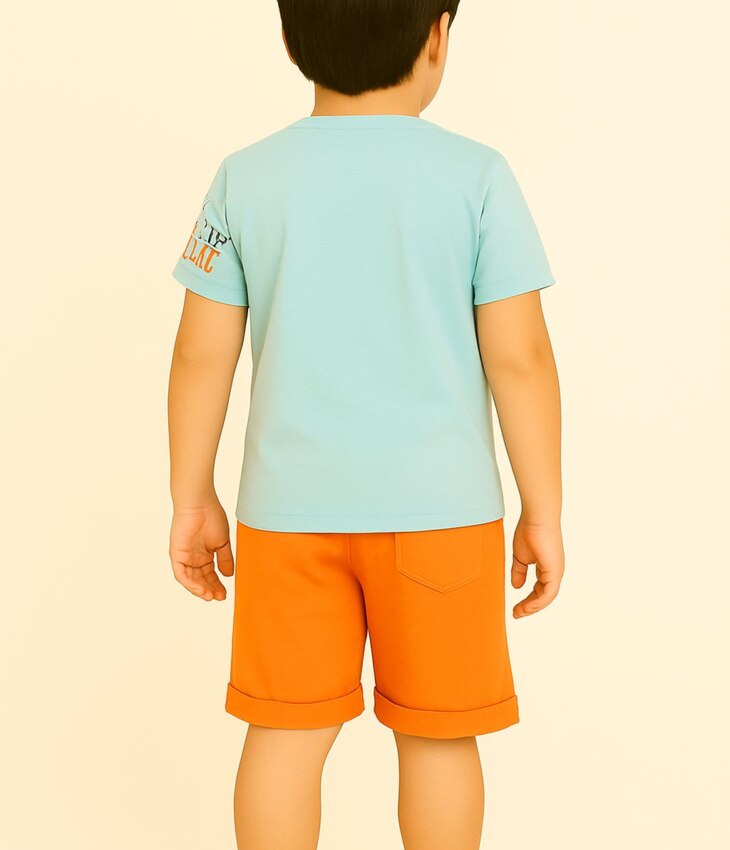 Conjunto Infantil Masculino Blusa Manga Curta e Bermuda Space Fernanda Ramos Kids