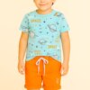 Conjunto Infantil Masculino Blusa Manga Curta e Bermuda Space Fernanda Ramos Kids