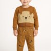 Conjunto Infantil Masculino Blusão Cachorrinho e Calça Jogger Bege Fernanda Ramos Kids