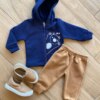 Conjunto Infantil Masculino Jaqueta Azul Olá e Calça Jogger Fernanda Ramos Kids