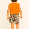 Conjunto Infantil Masculino Regata Laranja e Bermuda Coqueiros Fernanda Ramos Kids