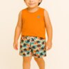 Conjunto Infantil Masculino Regata Laranja e Bermuda Coqueiros Fernanda Ramos Kids