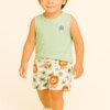 Conjunto Infantil Masculino Regata Verde e Bermuda Leãozinho Fernanda Ramos Kids