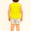 Conjunto Infantil Masculino Regata Verde Lima e Bermuda Estampada Fernanda Ramos Kids