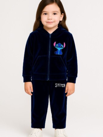 Conjunto Infantil Veludo Blusa Manga Longa e Calça Azul fernanda ramos kids