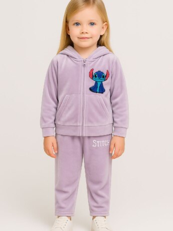 Conjunto Infantil Veludo Blusa Manga Longa e Calça Lilás fernanda ramos kids