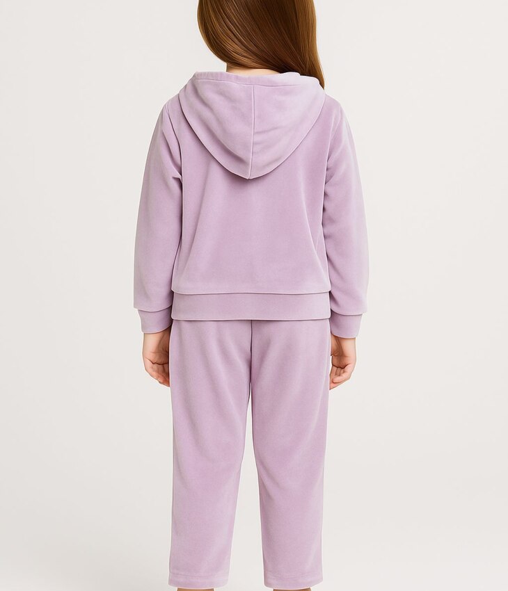fernandaramoskids com br Conjunto Infantil Veludo Blusa Manga Longa e Calça Lilás 1