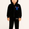 Conjunto Infantil Veludo Blusa Manga Longa e Calça Preto Fernanda Ramos Kids