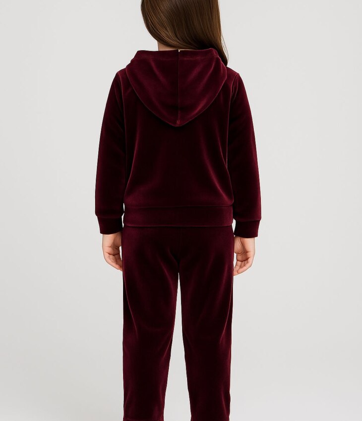 fernandaramoskids com br Conjunto Infantil Veludo Blusa Manga Longa e Calça Marsala 1