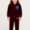 Conjunto Infantil Veludo Blusa Manga Longa e Calça Marsala fernanda ramos kids