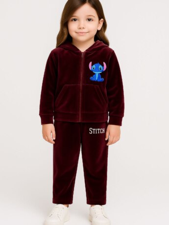 Conjunto Infantil Veludo Blusa Manga Longa e Calça Marsala fernanda ramos kids