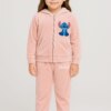 Conjunto Infantil Veludo Blusa Manga Longa e Calça Rosa fernanda ramos kids