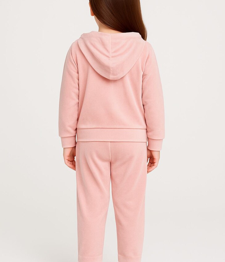 fernandaramoskids com br Conjunto Infantil Veludo Blusa Manga Longa e Calça Rosa Capivara 1