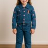 Jaqueta Infantil Feminina Jeans com Botões Rosa fernanda ramos stores