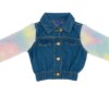 Jaqueta Infantil Feminina Jeans Manga Teddy Aquarela Fernanda Ramos Kids