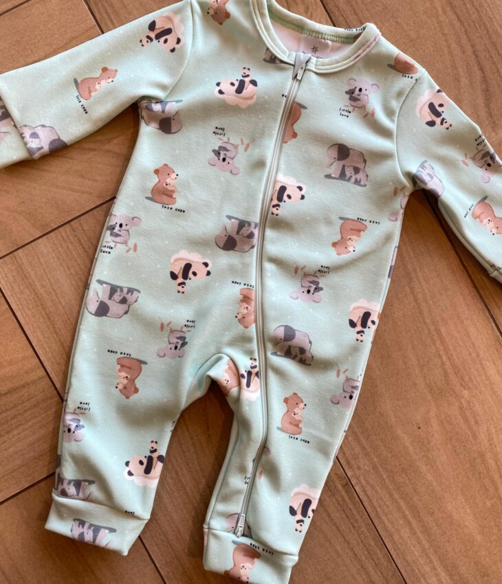 fernandaramoskids com br Macacão Infantil Masculino Estampado Little Love Verde Claro1