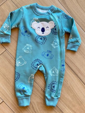 Macacão Infantil Masculino Moletom Estampado Lion Verde Fernanda Ramos Kids