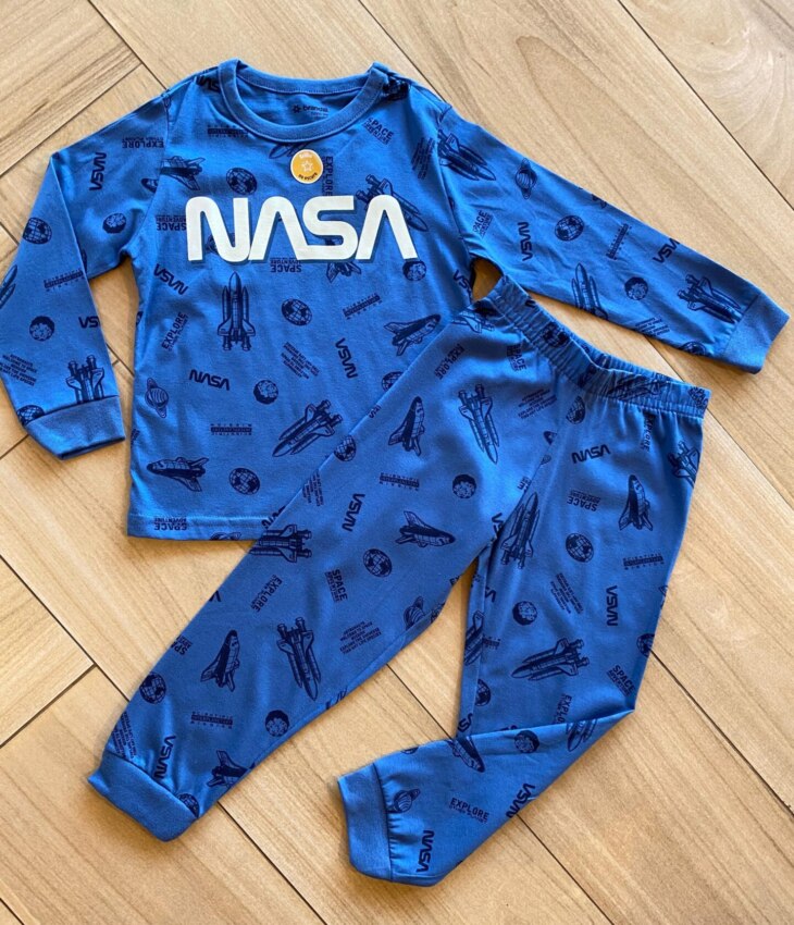 Pijama Infantil Masculino Blusa Manga Longa e Calça Space Fernanda Ramos Kids