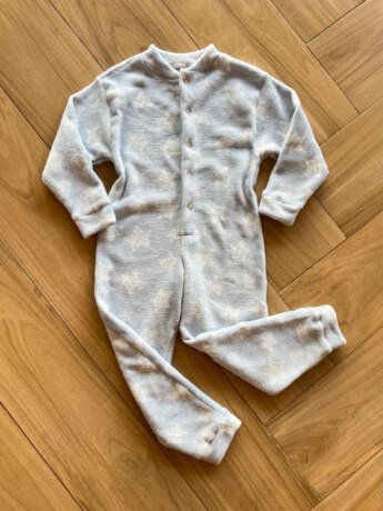 Pijama Macacão Infantil Masculino Peluciado Azul com Estrelas Fernanda Ramos Kids