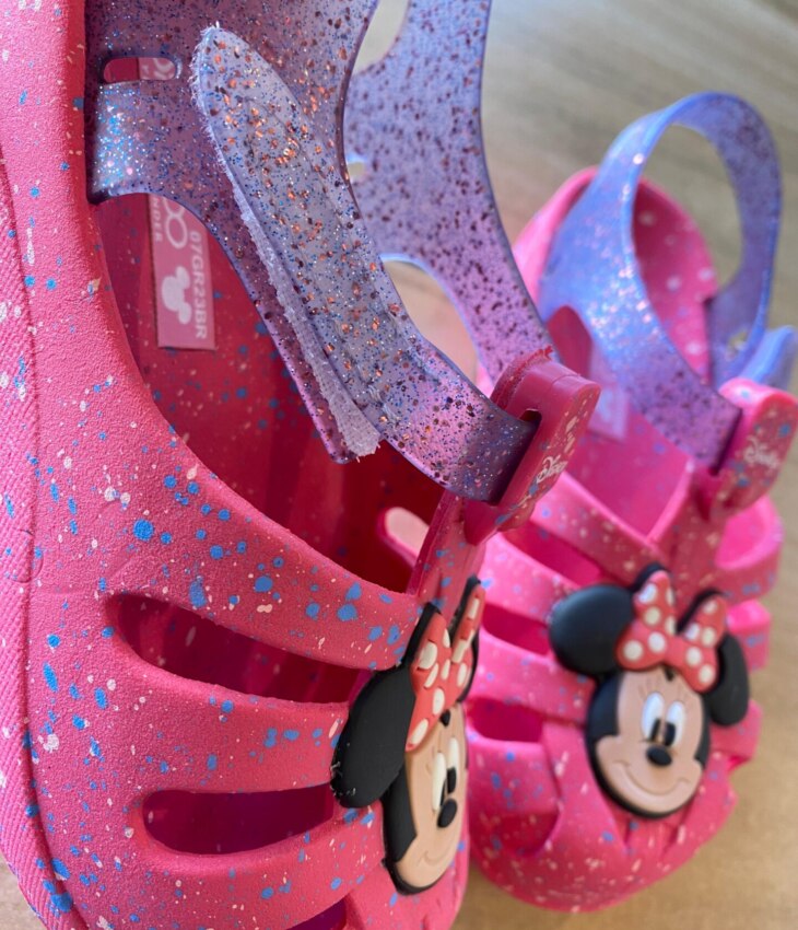 fernandaramoskids com br Sandália Infantil Feminina Disney Magic Rosa Mesclado com Glitter2