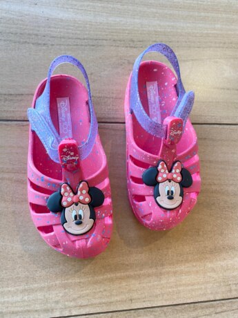 Sandália Infantil Feminina Disney Magic Rosa Mesclado com Glitter Fernanda Ramos Kids