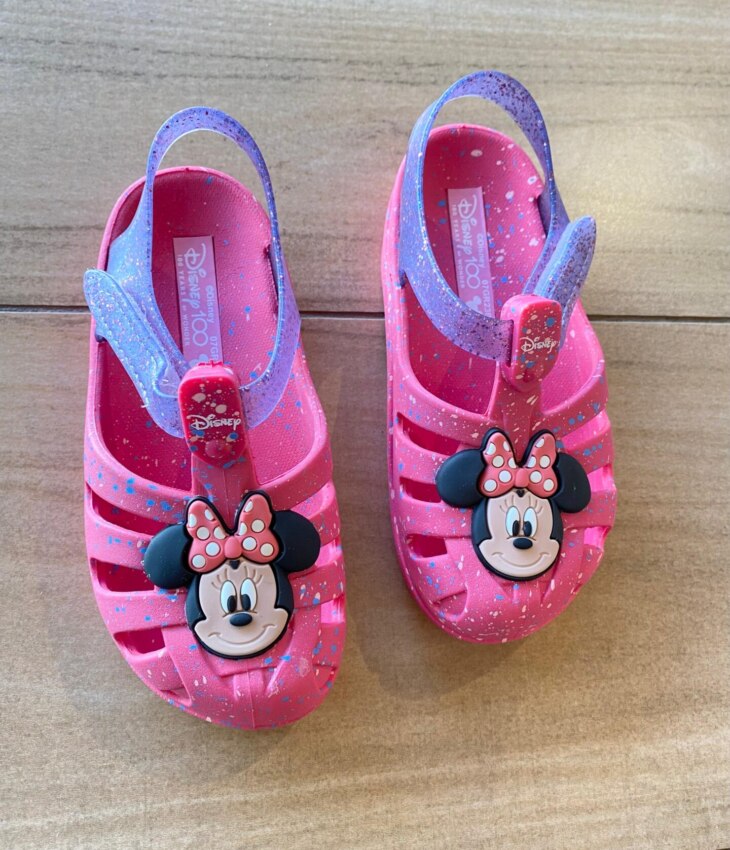 Sandália Infantil Feminina Disney Magic Rosa Mesclado com Glitter Fernanda Ramos Kids