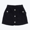 Short Saia Infantil Feminino Cotelê com Botões Preto Fernanda Ramos Kids