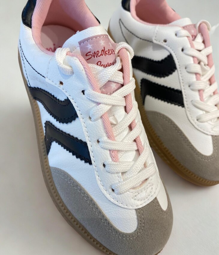 Tênis Infantil Feminino Casual Mini Vintage Branco Fernanda Ramos Kids