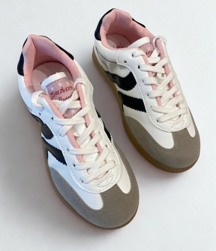 Tênis Infantil Feminino Casual Mini Vintage Branco Fernanda Ramos Kids
