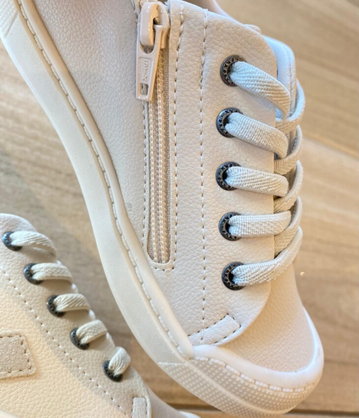 Tênis Infantil Masculino com Detalhes e Zíper Lateral Off White Fernanda Ramos Kids