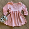 Vestido Infantil Feminino Manga Longa Bordado Florzinhas Rosa Fernanda Ramos Kids