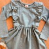 fernandaramoskids com br Vestido Infantil Feminino Manga Longa com Babado Verde1