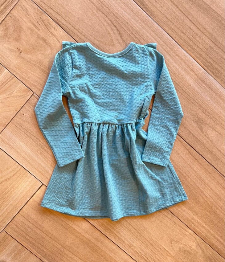 fernandaramoskids com br Vestido Infantil Feminino Manga Longa com Babado Verde2