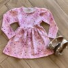 Vestido Infantil Feminino Manga Longa Estampa Ursinho Rosa Fernanda Ramos Kids