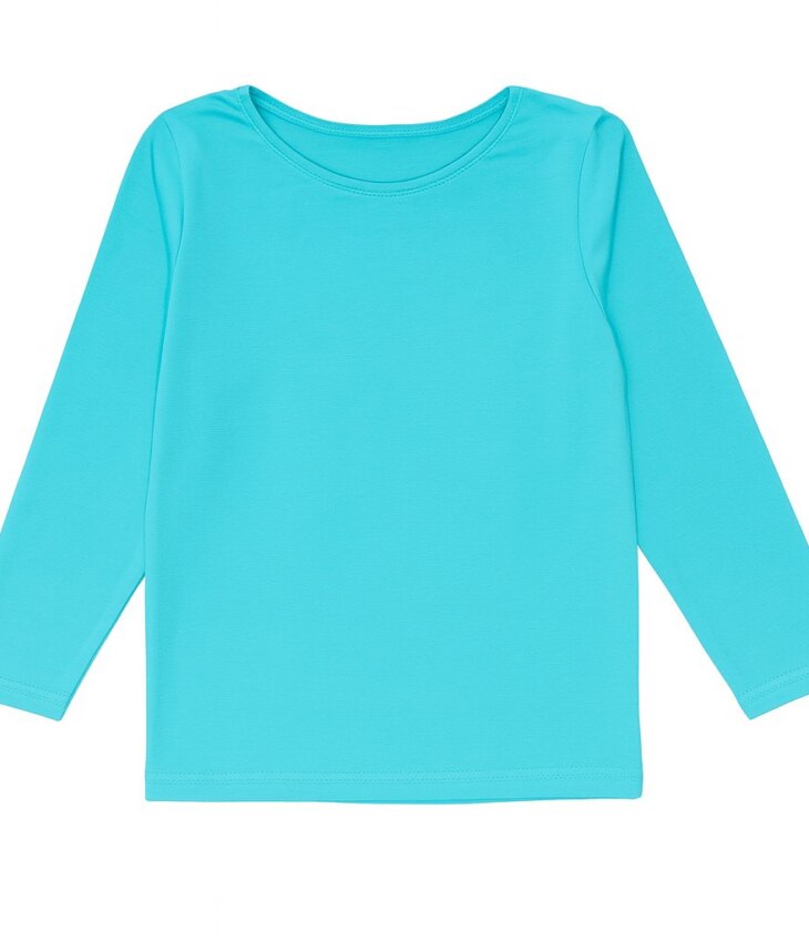 Blusa Manga Longa Infantil Feminina Térmica Básica Verde Água Fernanda Ramos Kids