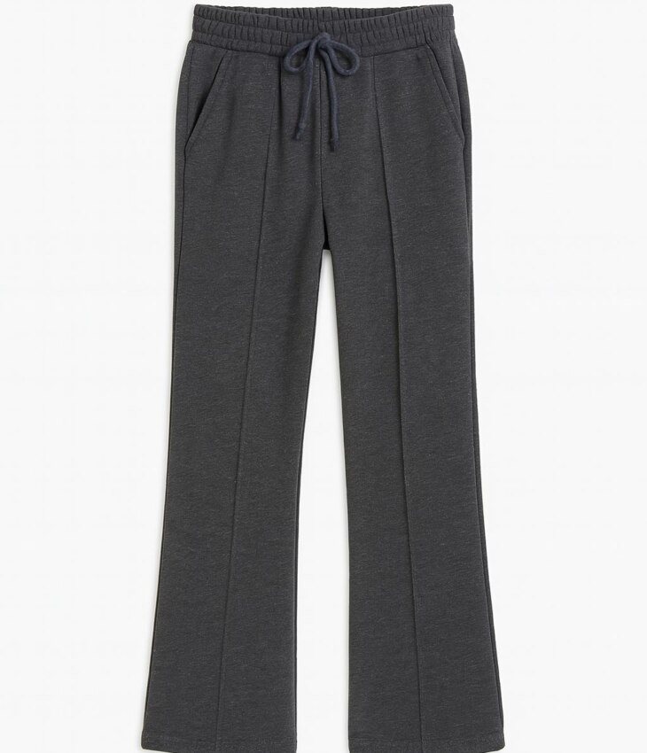 Calça Infantil Feminina Moletom com Elástico Cinza Mesclado Fernanda Ramos Kids