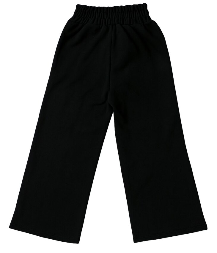 Calça Infantil Feminina Moletom com Elástico e Bolso Preto Fernanda Ramos Kids