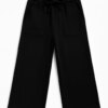 Calça Infantil Feminina Moletom com Elástico e Bolso Preto Fernanda Ramos Kids