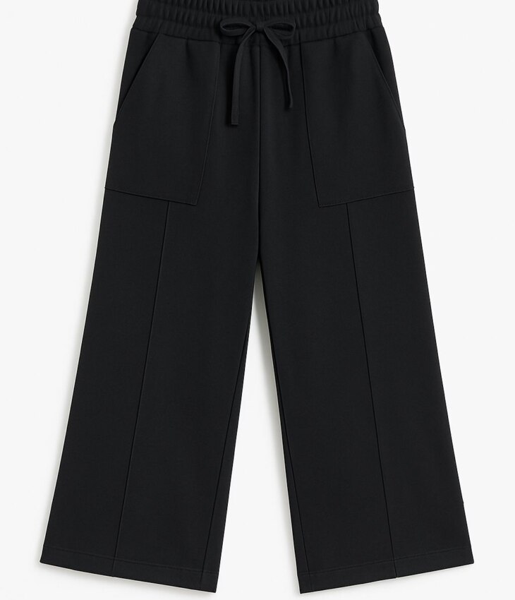fernandaramoskids com br Calça Infantil Feminina Moletom com Elástico e Detalhe Friso Preto1
