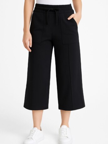 Calça Infantil Feminina Moletom com Elástico e Detalhe Friso Preto Fernanda Ramos Kids