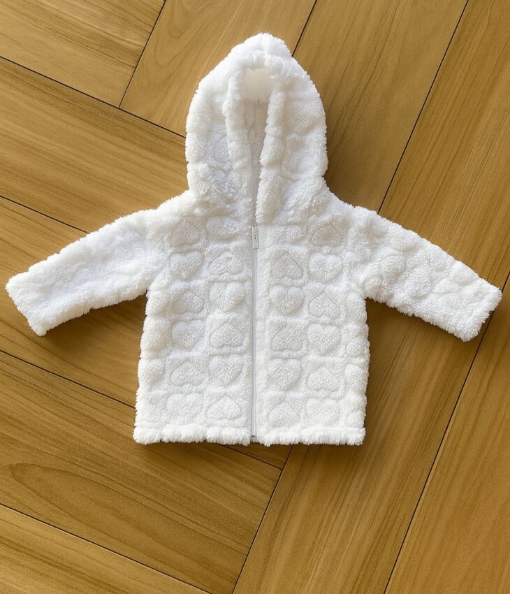 fernandaramoskids com br Jaqueta Infantil Feminina Peluciada com Capuz e Zíper Branco1