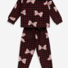 Pijama Infantil Feminino Blusa Manga Longa e Calça Bolinas Preta Fernanda Ramos Kids