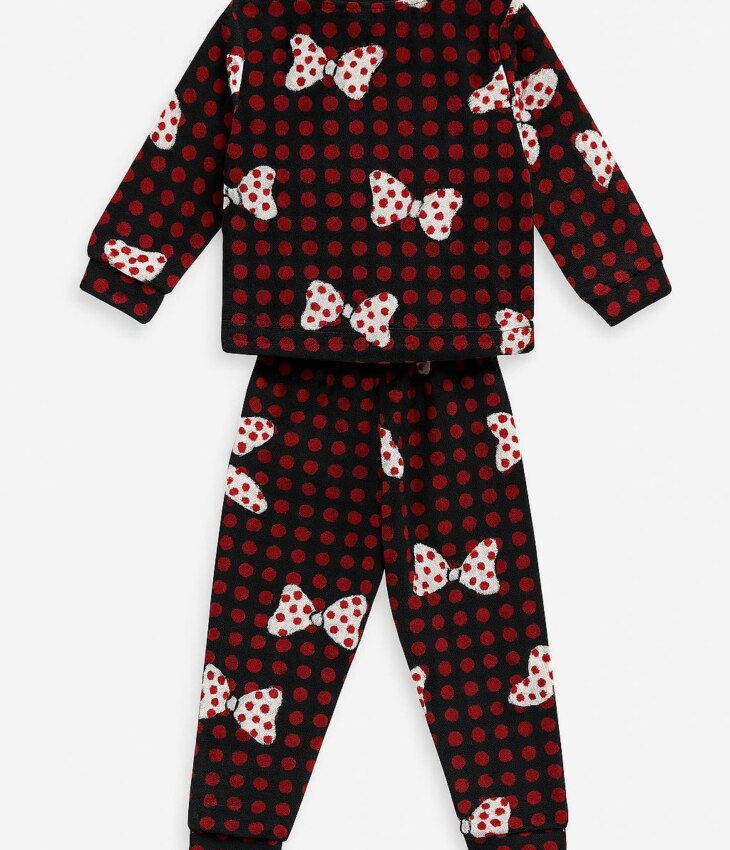 Pijama Infantil Feminino Blusa Manga Longa e Calça Bolinas Preta Fernanda Ramos Kids