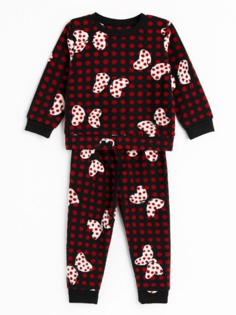 Pijama Infantil Feminino Blusa Manga Longa e Calça Bolinas Preta Fernanda Ramos Kids