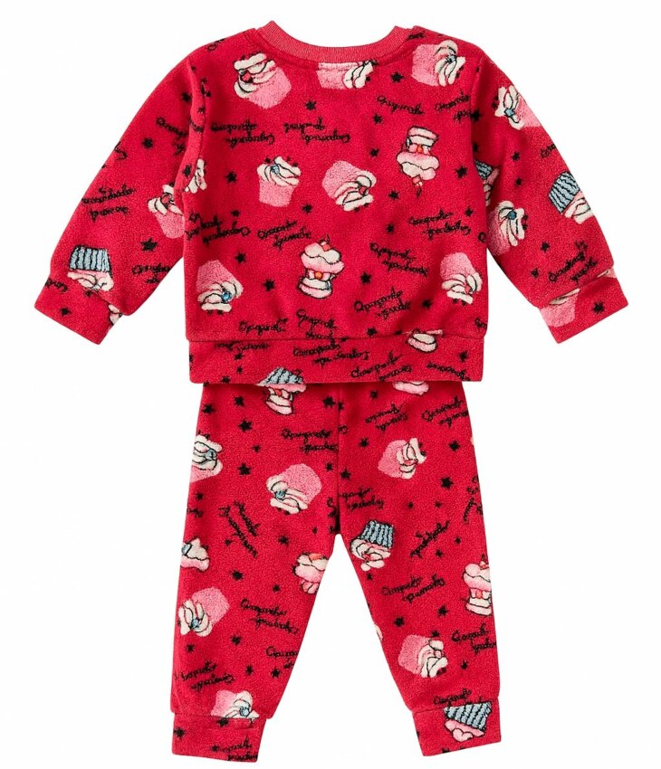 Pijama Infantil Feminino Blusa Manga Longa e Calça CupCake Pink Fernanda Ramos Kids